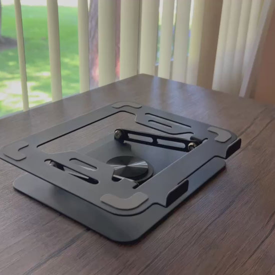 Laptop Stand Rotating On Desk, Side View